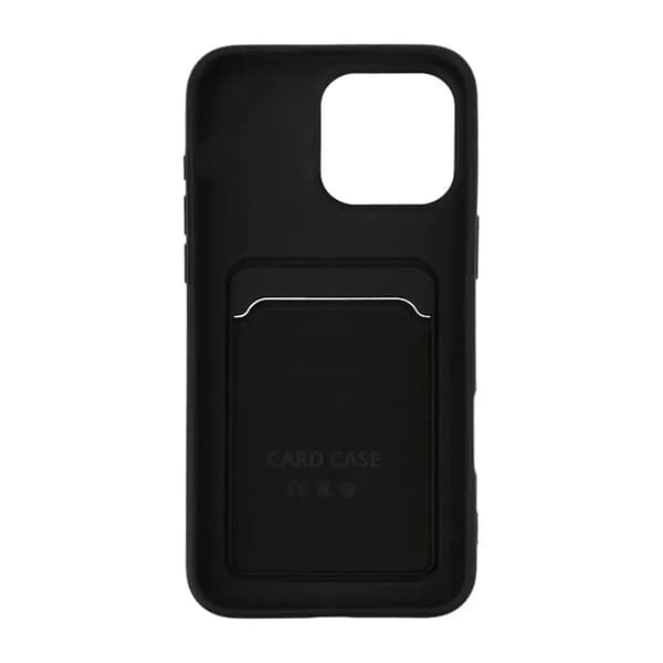 Silicone Case with Card Holder iPhone 16 Pro - Black