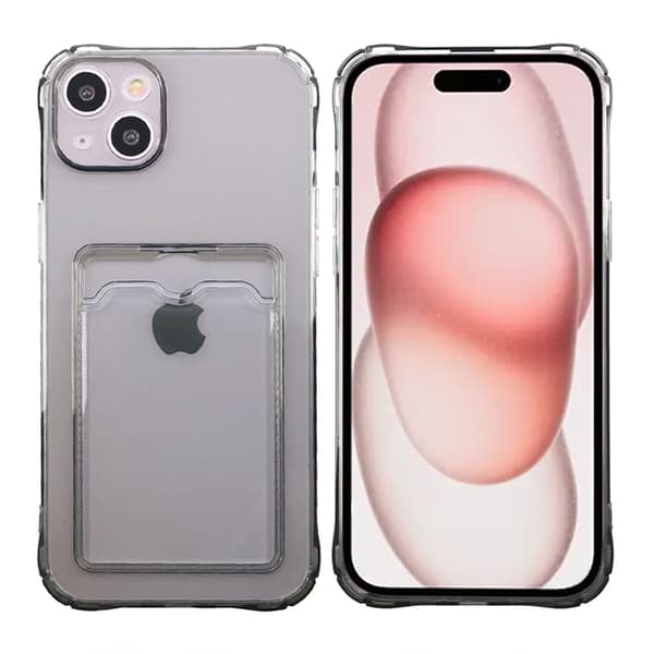 Shockproof Case with Card Holder iPhone 15 Black