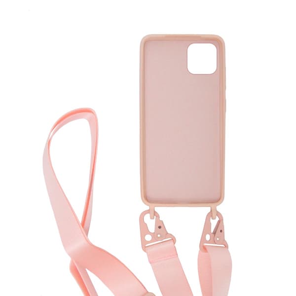 iPhone 11 Pro Max Silikonskal med Rem/Halsband - Rosa