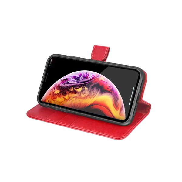 iPhone XS Max Wallet Case with Stand - Red