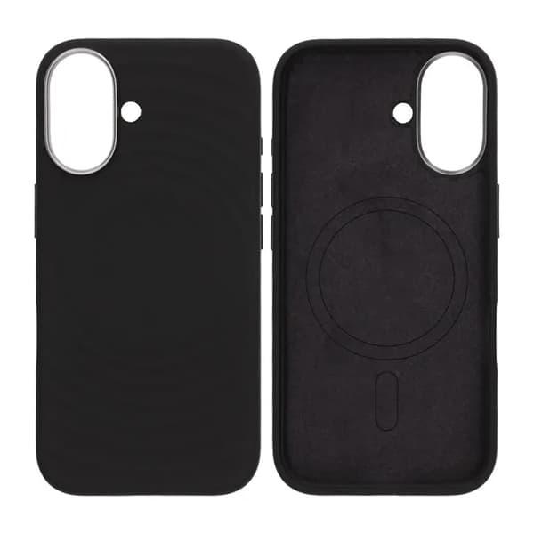 Silicone Mobile Case for iPhone 16 - Black with Camera Protection