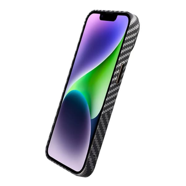 iPhone 15 Plus Mobilskal i Kolfiber - Svart och Vit