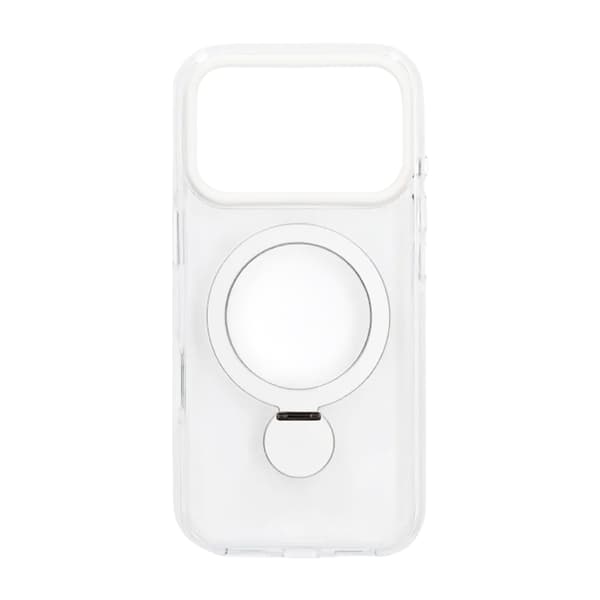 Skal Magsafe till iPhone 17 Pro Max - Transparent vit med ringstativ