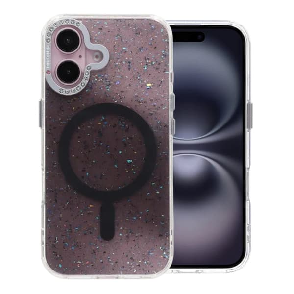 Glitter Diamond Magnetic Case - iPhone 16 Black