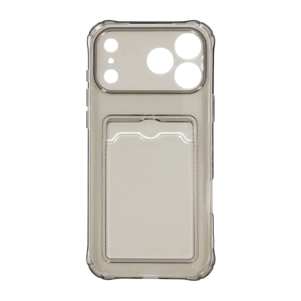 Shockproof Phone Case with Card Holder for iPhone 17 Pro Max - Black