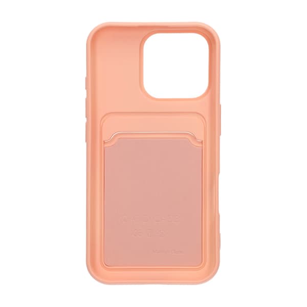 Mobilskal iPhone 16 Pro Max Silikon med Korthållare - Rosa