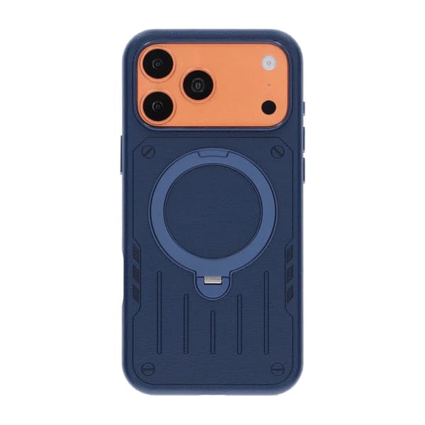 Mobilskal Mecha-stil med Roterbart Stativ till iPhone 17 Pro och 18 Pro - Blå