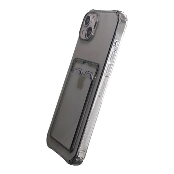 Shockproof Case with Card Holder iPhone 15 Black