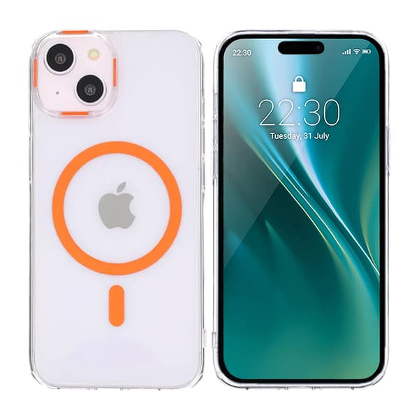 iPhone 15 Stöttålig Mobilskal med Magsafe - Orange