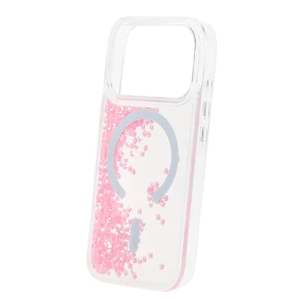 Diamond Quicksand Magnetic Case For iPhone 17 Pro Max Pink