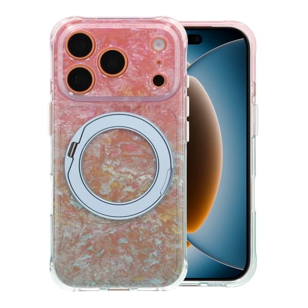 Ice Shell 360° Rotatable Magnetic Kickstand Phone Case - iPhone 17 Pro/18 Pro Blue