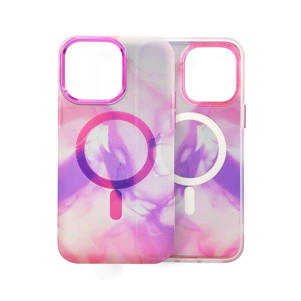 iPhone 14 Plus MagSafe Mobilskal - Rosa Abstrakt