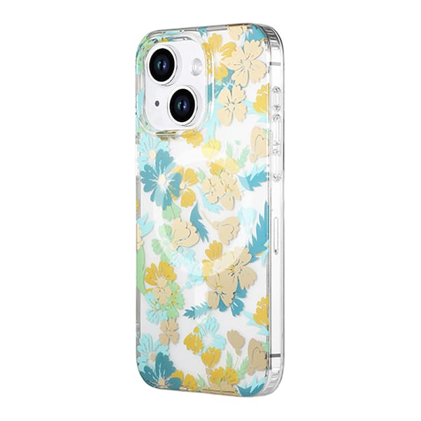 iPhone 14/15 Plus Case MagSafe - Flowers Turquoise