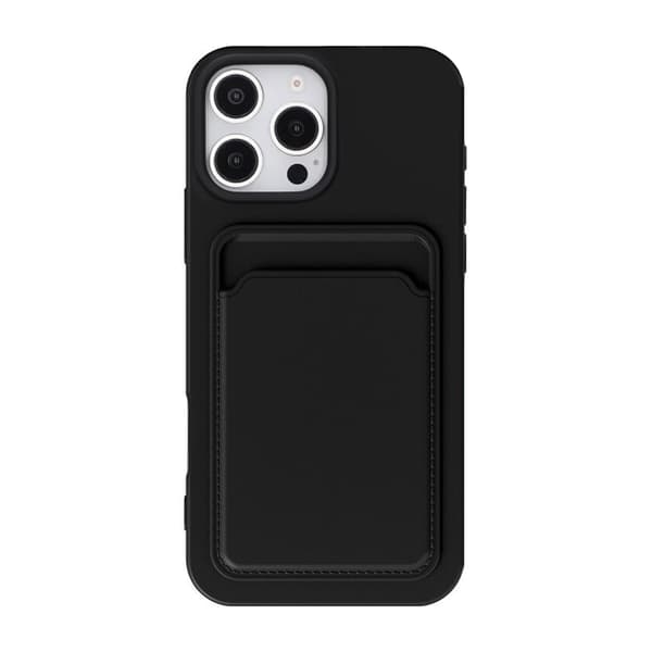 Silicone Case with Card Holder iPhone 16 Pro - Black
