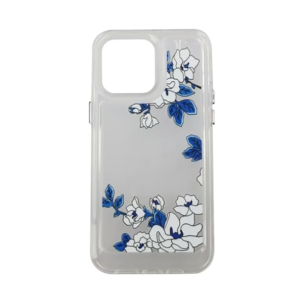 iPhone 14 Pro Max Mobile Case with Motif - Purple Leaves