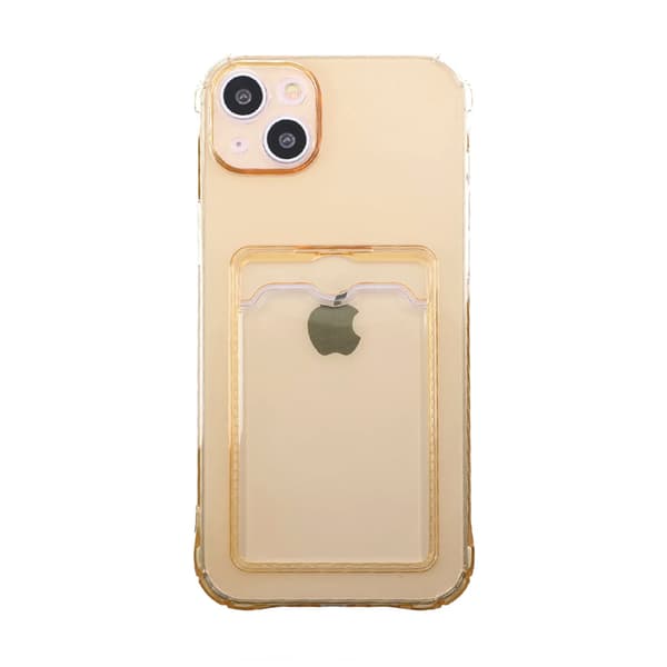 iPhone 14 Plus Shockproof Case with Card Holder - Yellow