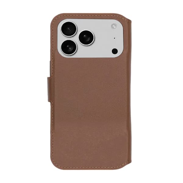 Rvelon Plånboksfodral Äkta Läder för iPhone 17 Pro - Brun