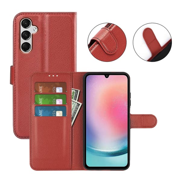 Samsung Galaxy A25 Plånboksfodral med Stativ - Brun