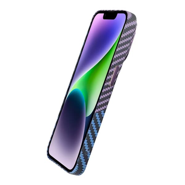 iPhone 15 Plus Mobilskal i Kolfiber - Lila/Blå