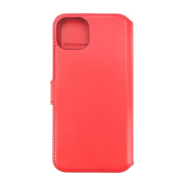 iPhone 15 Plus Plånboksfodral Läder Rvelon - Röd