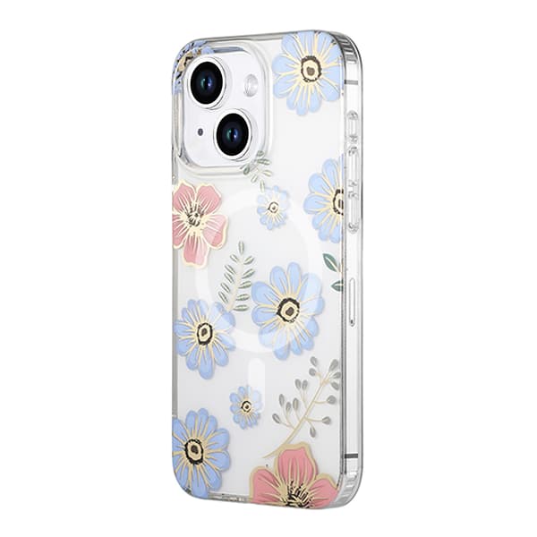 iPhone 14/15 Plus Case MagSafe - Flowers Red/Blue