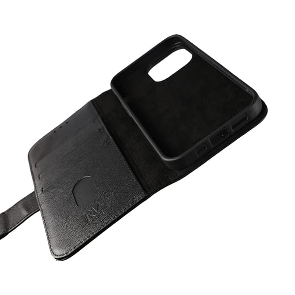 iPhone 13 Pro Plånboksfodral Läder Rvelon - Svart