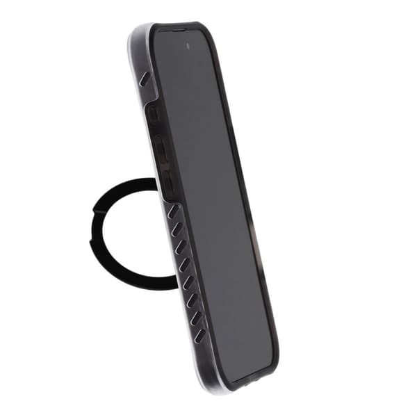 Matt Mobilskal med ringstativ för iPhone 16 - Svart