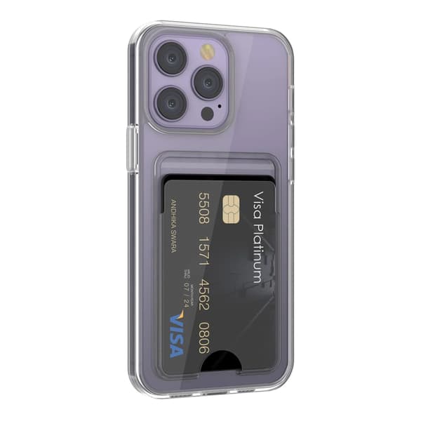iPhone 15 Pro Max Case with Card Holder TPU - Transparent