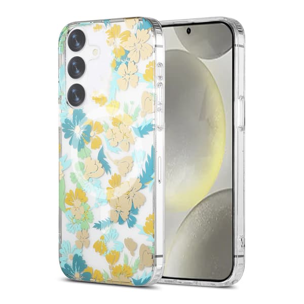 Samsung Galaxy S24 Plus Case Magnet - Flowers Turquoise