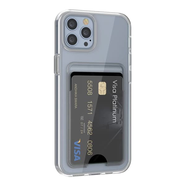 iPhone 13 Pro Case with Card Holder TPU - Transparent
