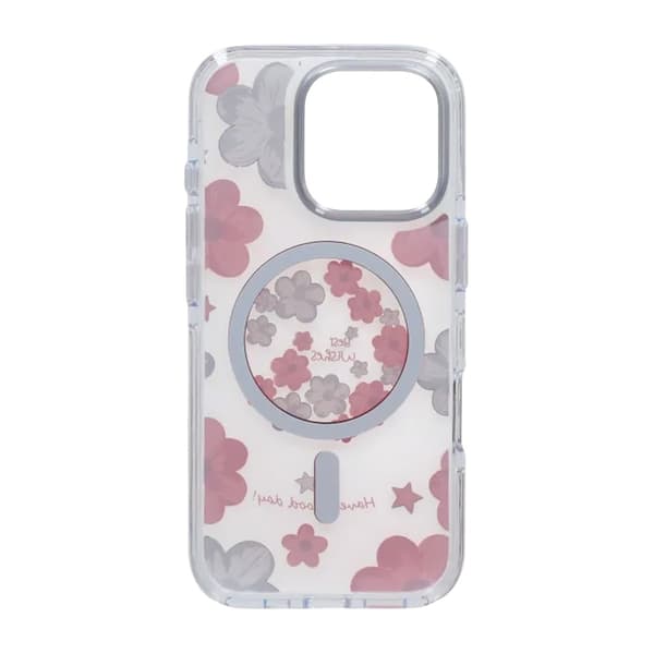 Gradient Floral Magnetic Case For iPhone 16 Pro Max Pink