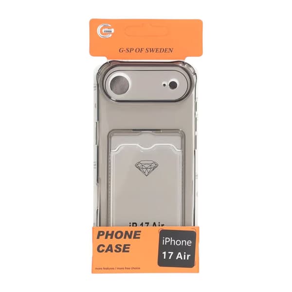 Shockproof Phone Case with Card Holder for iPhone 17 Air - Black