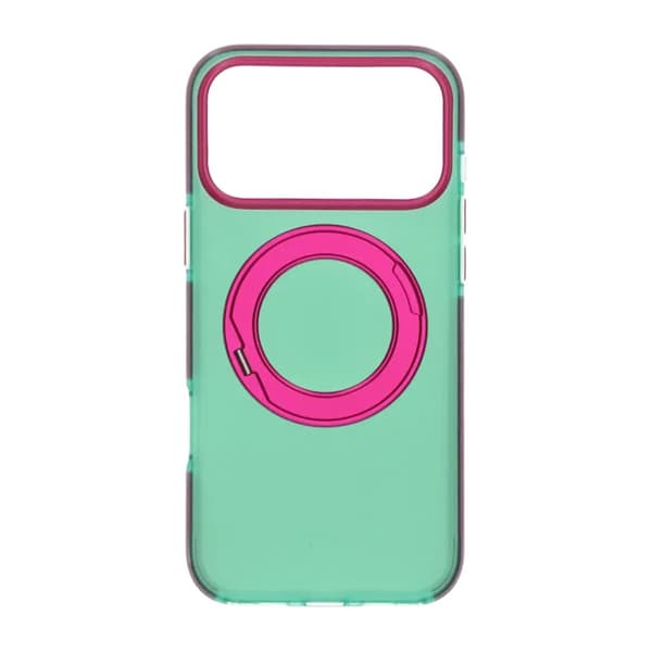 Iridescent Shockproof Case with 360 degree Rotatable Kickstand For iPhone 17 Pro Max Green
