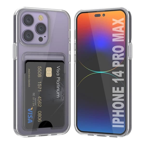 iPhone 14 Pro Max Case with Card Holder TPU - Transparent