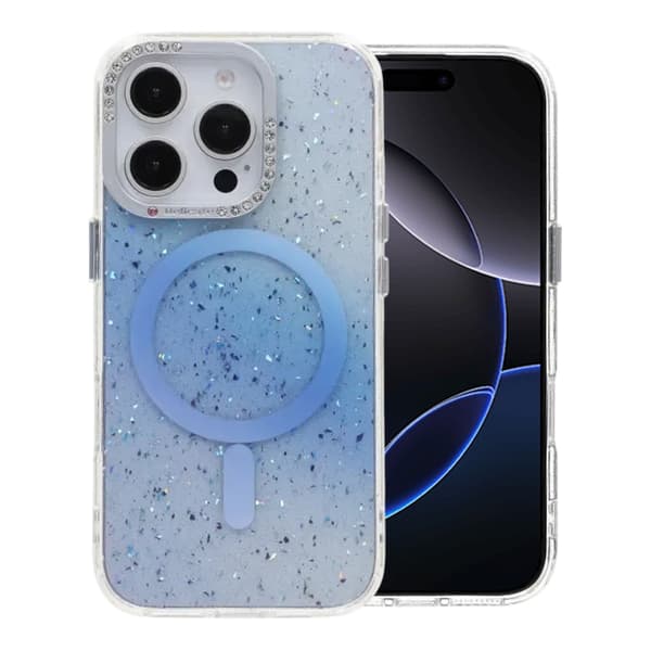 Glitter Diamond Magnetic Case - iPhone 16 Pro Blue