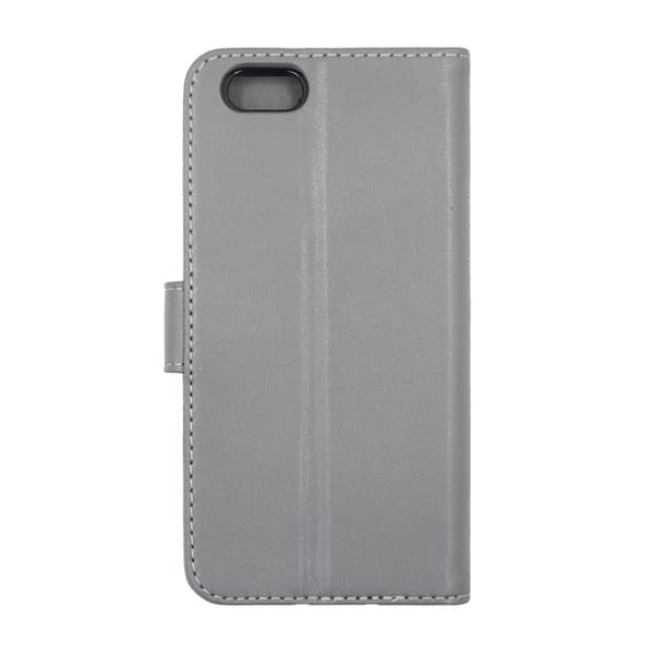 iPhone 6 och iPhone 6S Plånboksfodral Läder med Stativ - Grå