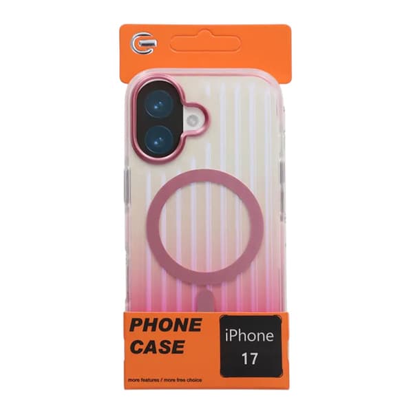 Mobilskal Korrugerad MagSafe för iPhone 17 - Rosa