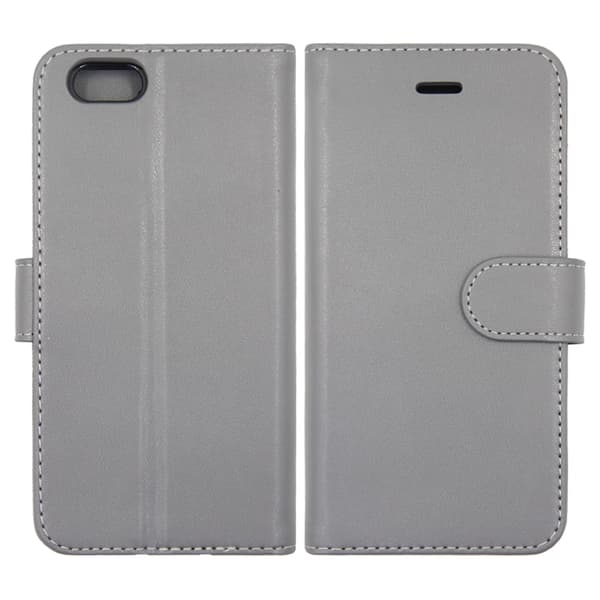 iPhone 6 och iPhone 6S Plånboksfodral Läder med Stativ - Grå