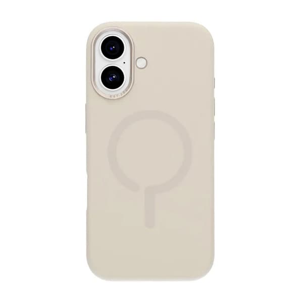 Mobilskal Silikon med Kamera Metallram för iPhone 17 - Vit