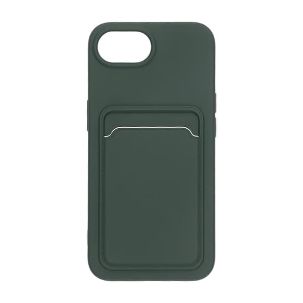 iPhone 16e Silicone Mobile Case with Card Holder - Green