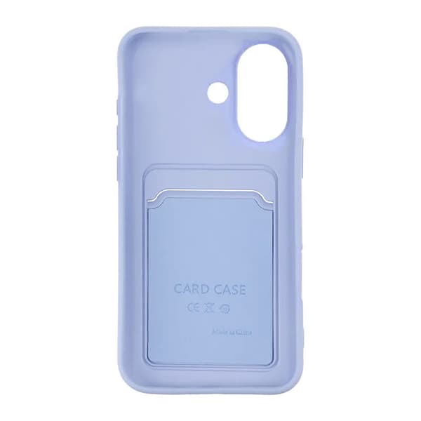 iPhone 16 Plus Silicone Mobile Case with Card Holder - Purple