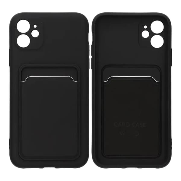 Silicone Case with Card Holder iPhone 11 - Black