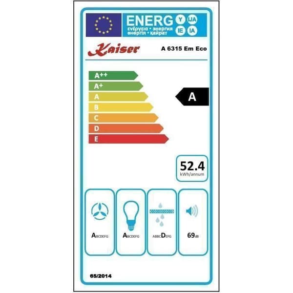 KAISER Empire A 6315 Väggmonterad köksfläkt 60 cm 910 m³/h LED