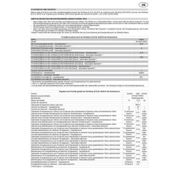 Inbyggd ugn - Kaiser - EH 6427 ElfAD - Elfenben - Multifunktion - Pyrolys