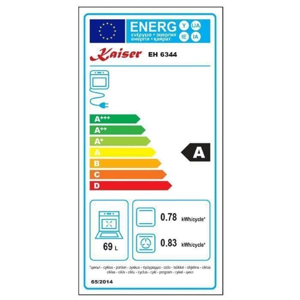 Four électrique - KAISER - EH 6344+KCG 6380 - 79L - Touchscreen TFT - Gaskokplatta 60 cm
