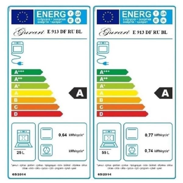 GURARI E 913 DF RU BL Spis Induktion 90 cm 5 zoner 2 ugnar