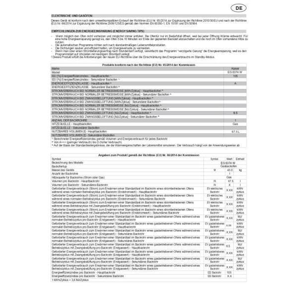 Köksset - Kaiser - EG 6374 - Elugn - Gaskokplatta - Vit
