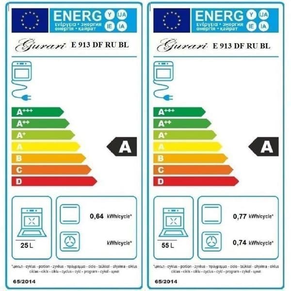 Induktionsspis - GURARI - E 913 DF RU BL - 90 cm - 5 kokzoner - 2 ugnar