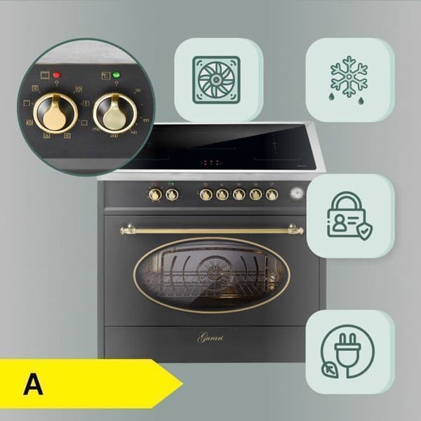 GURARI Induktionsspis E 913 RU BL Retro Spis 90 cm/ 121L
