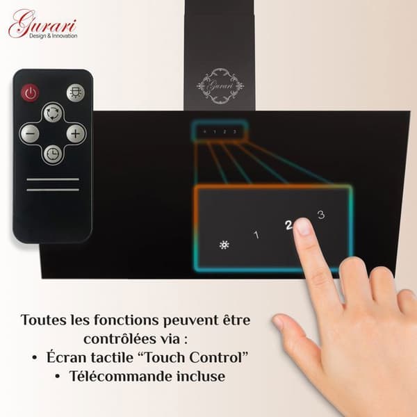Induktionsspis - GURARI - E 913 BL - 90 cm - 121L - 5 Flex-zoner